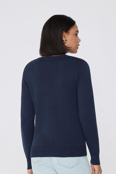 Navy Fully Fashioned Sweater, Absolute Blue, large image number 2