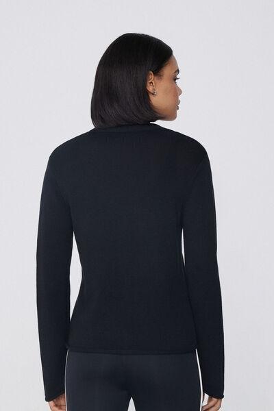Black Fully-Fashioned Cardigan, Black, large image number 2