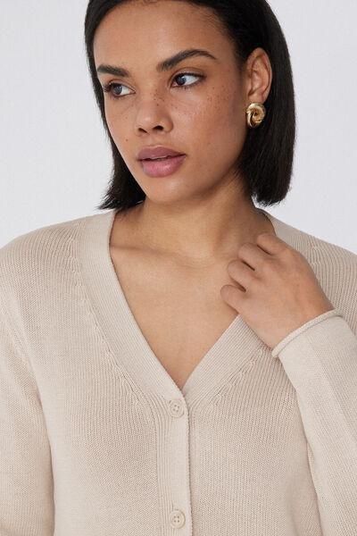 Ecru Fully-Fashioned Cardigan, , large image number 2