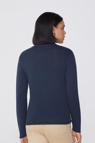 Navy Fully-Fashioned Cardigan, , large image number 2