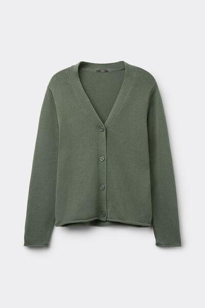 Green Fully-Fashioned Cardigan, 5701_920W, large image number 4