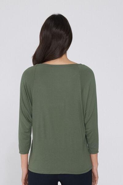 Green Oversized Boat Neck Top, , large image number 2