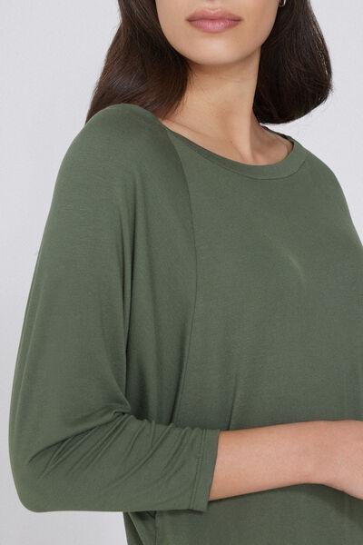 Green Oversized Boat Neck Top, , large image number 3