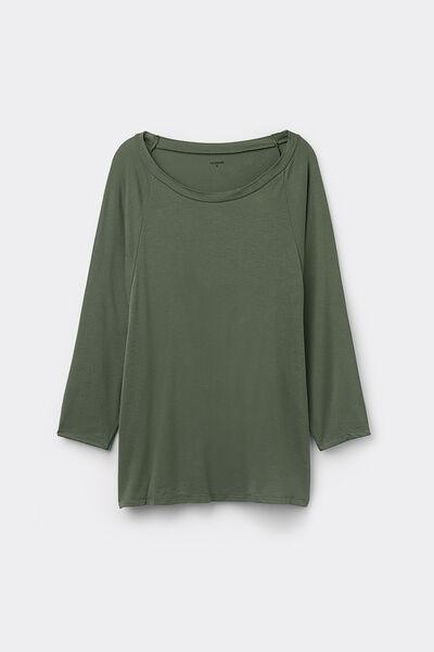 Green Oversized Boat Neck Top, , large image number 4