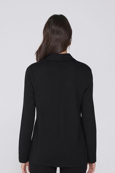 Black Long-Sleeved Milano Rib Blazer, , large image number 2