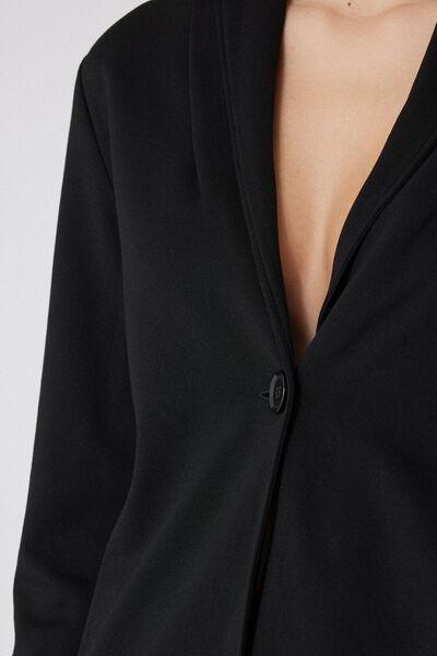 Black Long-Sleeved Milano Rib Blazer, , large image number 3
