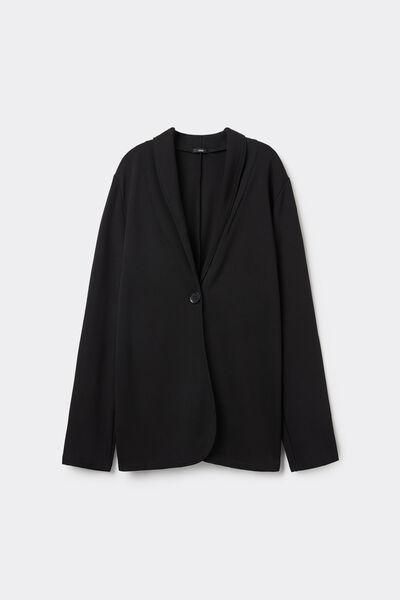 Black Long-Sleeved Milano Rib Blazer, , large image number 4