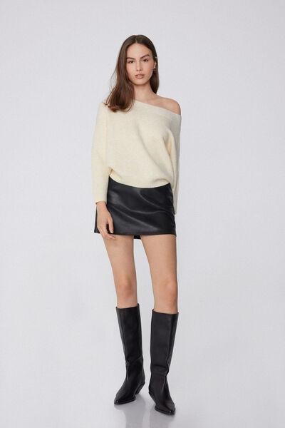 Violet Boat-Neck Long Sleeve Sweater, 5701_961Y, large image number 0