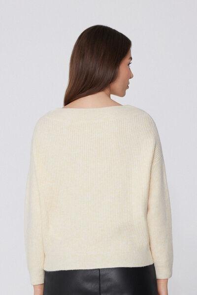 Violet Boat-Neck Long Sleeve Sweater, 5701_961Y, large image number 2