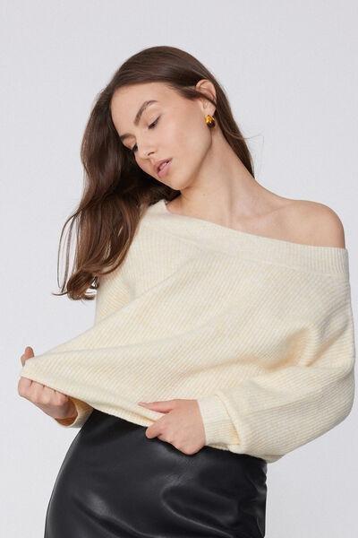 Violet Boat-Neck Long Sleeve Sweater, 5701_961Y, large image number 3