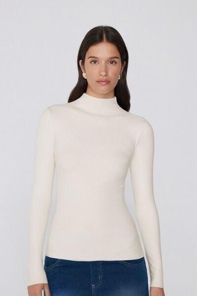 White Silk Touch Turntle-Neck Sweater, 5701_677V, large image number 0