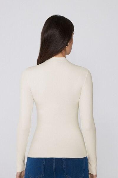 White Silk Touch Turntle-Neck Sweater, 5701_677V, large image number 2