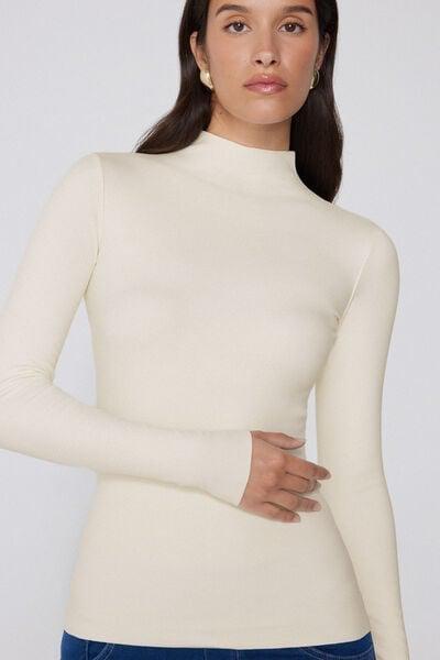 White Silk Touch Turntle-Neck Sweater, 5701_677V, large image number 3