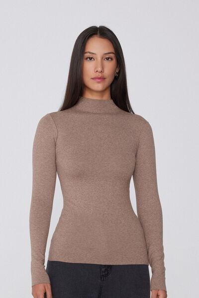 Brown Silk Touch Turntle-Neck Sweater, 5701_924Y, large image number 0