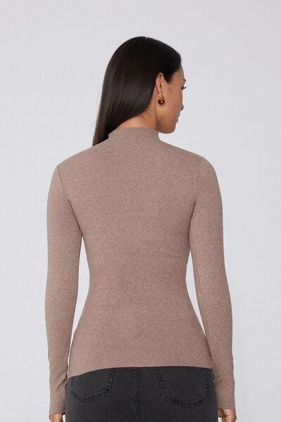 Brown Silk Touch Turntle-Neck Sweater, 5701_924Y, large image number 2