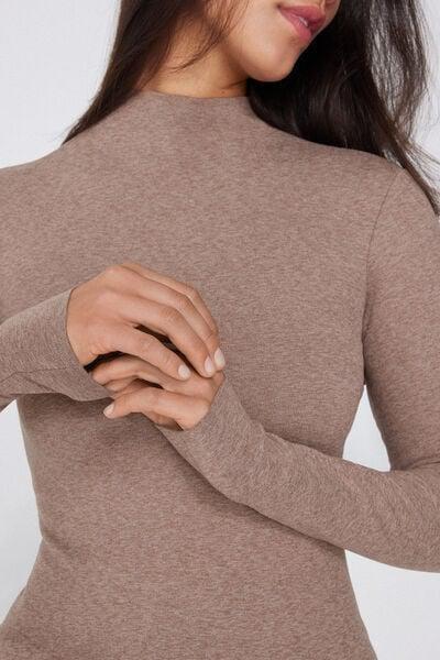 Brown Silk Touch Turntle-Neck Sweater, 5701_924Y, large image number 3