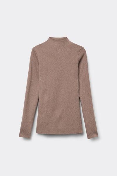 Brown Silk Touch Turntle-Neck Sweater, 5701_924Y, large image number 4