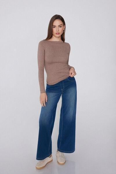 Brown Silk Touch Long Sleeve Sweater, 5701_924Y, large image number 0