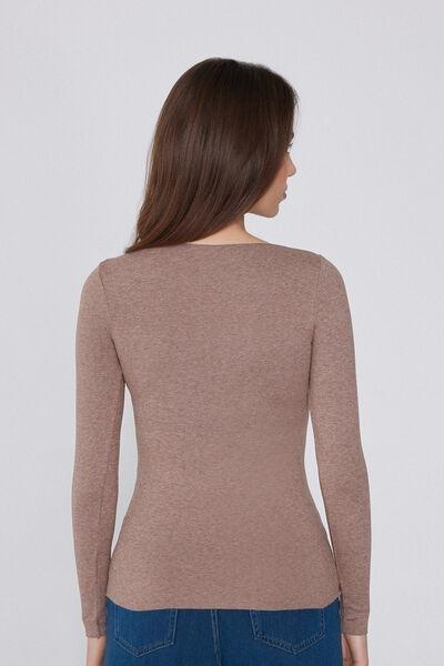 Brown Silk Touch Long Sleeve Sweater, 5701_924Y, large image number 2