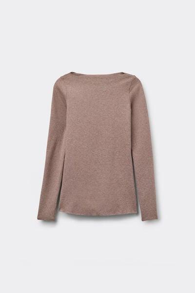 Brown Silk Touch Long Sleeve Sweater, 5701_924Y, large image number 4