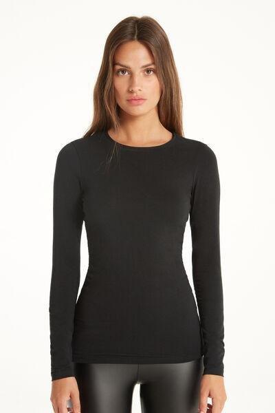 Black Crew-Neck Top, , large image number 0