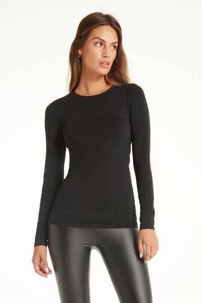 Black Crew-Neck Top, , large image number 1