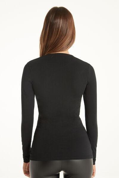 Black Crew-Neck Top, , large image number 2
