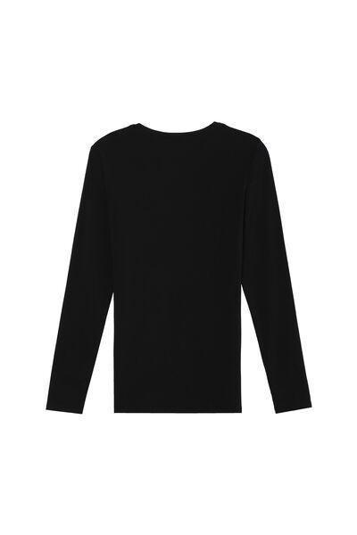 Black Crew-Neck Top, , large image number 5