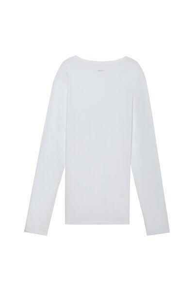 White Long-Sleeved V-Neck Top, , large image number 5