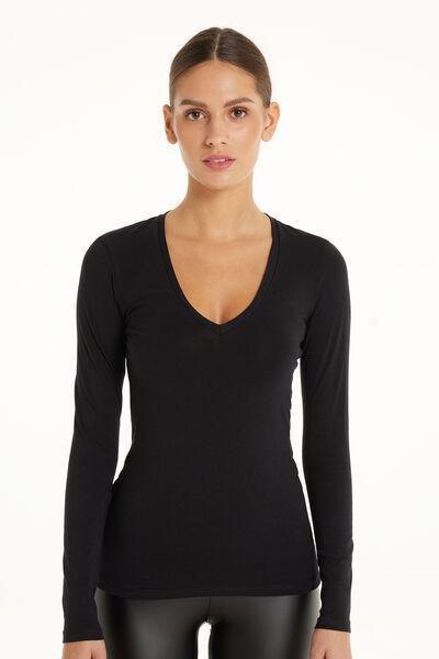 Black Long-Sleeve Top, , large image number 0