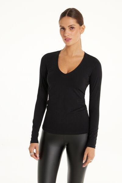 Black Long-Sleeve Top, , large image number 1