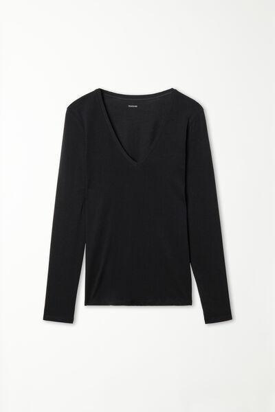 Black Long-Sleeve Top, , large image number 4