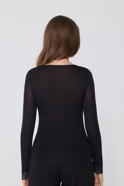 Black Wool Polo Neck Top, , large image number 2