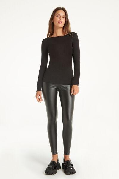 Black Boat-Neck Top, , large image number 1