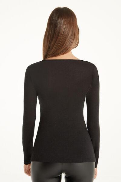 Black Boat-Neck Top, , large image number 2