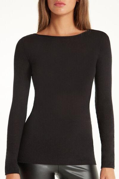 Black Boat-Neck Top, , large image number 3
