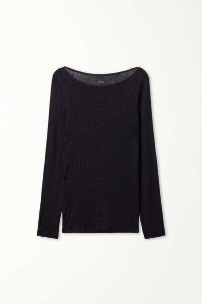 Black Boat-Neck Top, , large image number 4