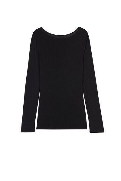 Tezenis - Black Boat-Neck Top