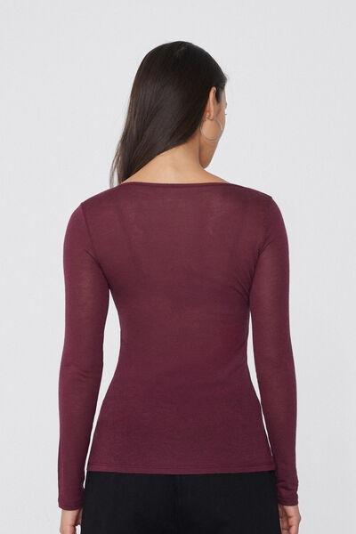 Maroon Boat Neck Top, , large image number 2