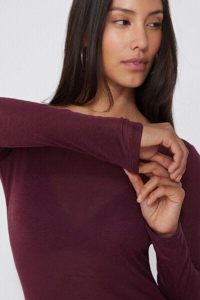 Maroon Boat Neck Top, , large image number 3
