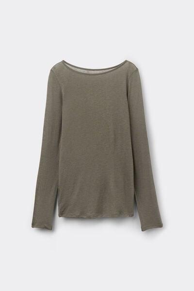 Green Lightweight Boat Neck Wool Top, 5701_229Z, medium