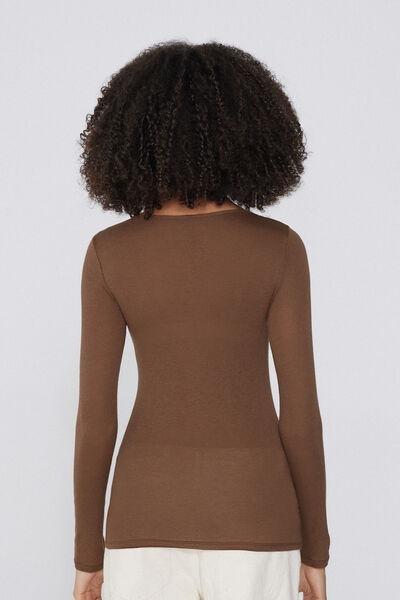 Beige Boat Neck Top, , large image number 1