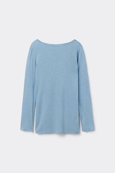 Blue Boat Neck Top, , large image number 0