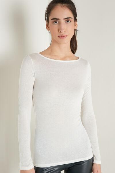 White Boat-Neck Top, , medium