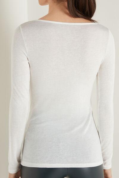 White Boat-Neck Top, , large image number 2