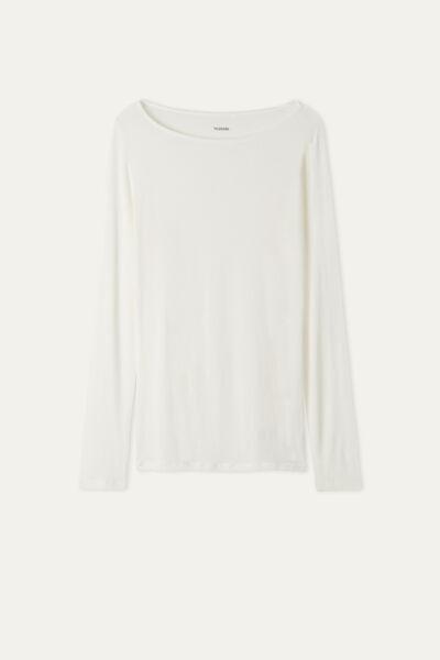 White Boat-Neck Top, , large image number 4