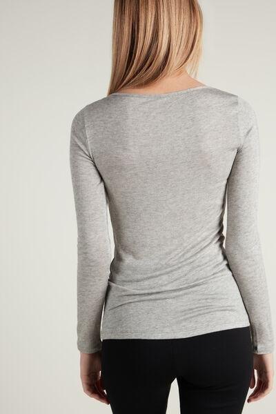 Grey Boat-Neck Top, , large image number 2