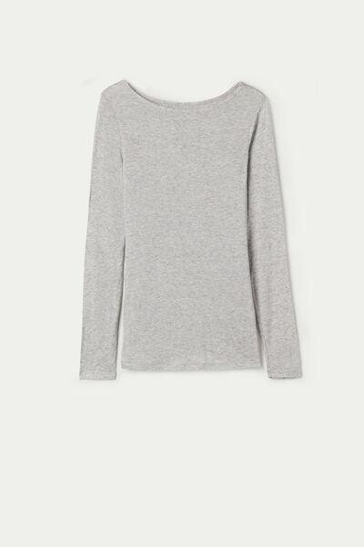 Grey Boat-Neck Top, , large image number 4