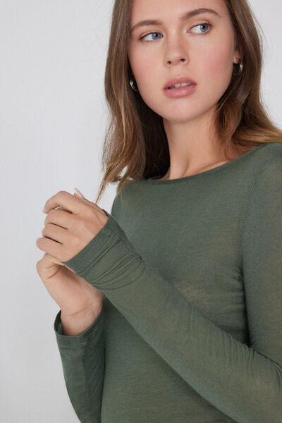 Green Boat Neck Top, , large image number 3