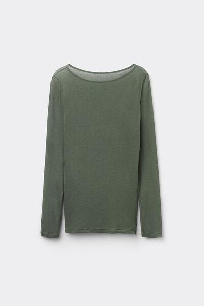 Green Boat Neck Top, , large image number 4